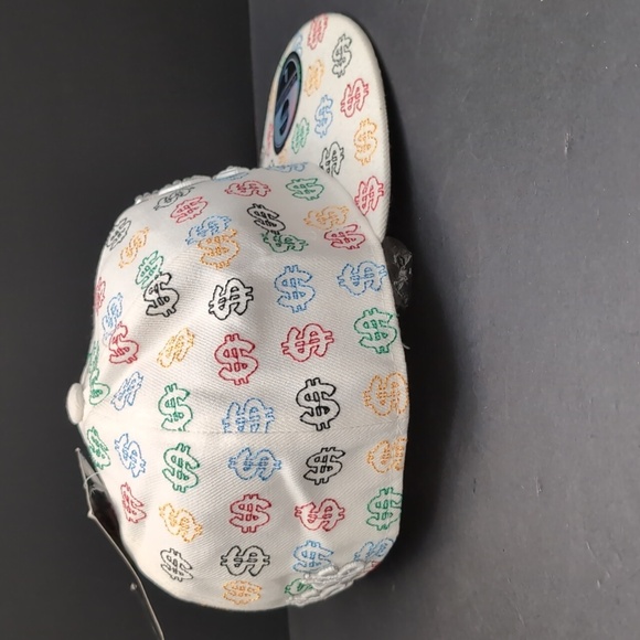 NWT,City Hunter Dollar Sign White Flat Bill Fitted Hat,Size XL7 3/4. - Picture 7 of 11